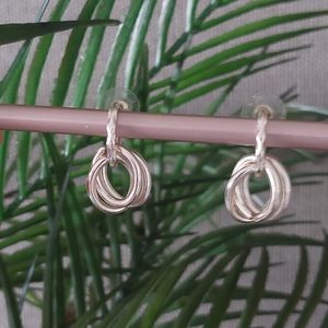 Drope earrings. Tangled silver loops. Custom jewelry from Czech Republic Prague.